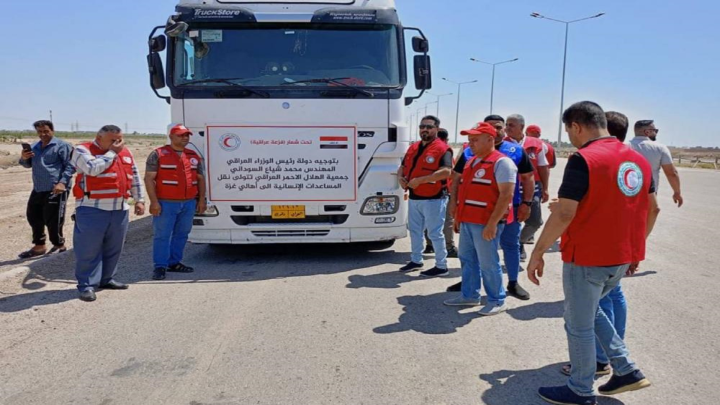 بسبب عدم وجود طريق بري او جوي ..  العراق يعلن توقف إيصال المساعدات الى غزة ولبنان 